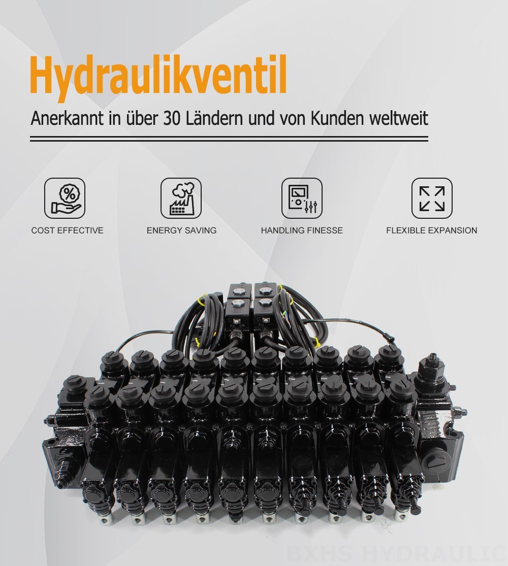 DCV150-10-NPT Manuell und elektrohydraulisch 10 Steuerkolben Sektionalwegeventil